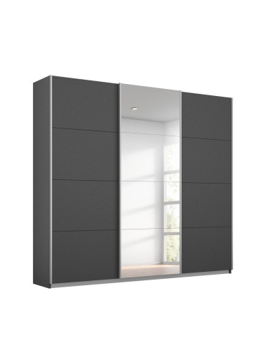 МАЯМИ 3-КРИЛ ГАРДЕРОБ С ПЛЪЗГАЩИ СЕ ВРАТИ И ОГЛЕДАЛО ВКЛ. ВЪТР. РАЗПР. 203/62/229h СИВ МЕТАЛИК