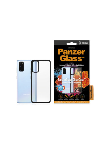 Гръб PanzerGlass ClearCase за Samsung Galaxy S20 - Черна рамка