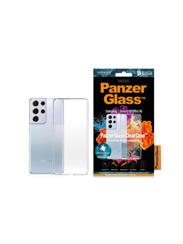Гръб PanzerGlass ClearCase за Samsung Galaxy S21 Ultra AntiBacterial - Прозрачен, 118276