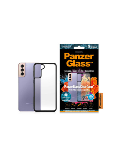 Гръб PanzerGlass за Samsung Galaxy S21 Plus AntiBacterial - Черна рамка, 118278