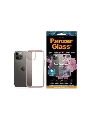 Гръб PanzerGlass за IPhone 12 Pro Max, ClearCase - Rose Gold рамка