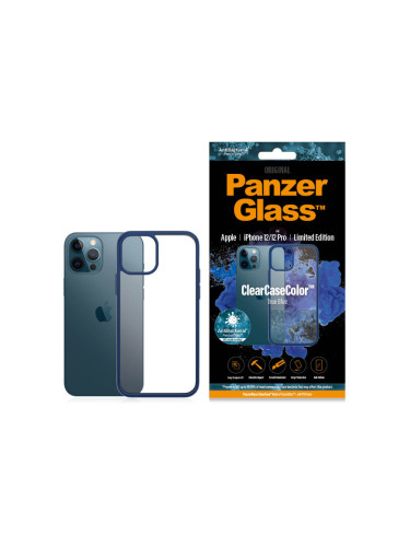 Гръб PanzerGlass за IPhone 12 / 12 Pro, ClearCase - Синя рамка
