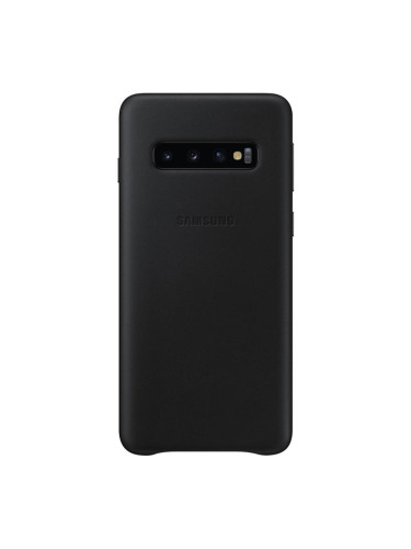 Оригинален гръб Leather Cover за Samsung Galaxy S10 - Черен