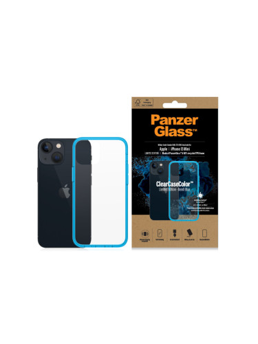 Гръб PanzerGlass за IPhone 13 mini, ClearCase - Синя рамка