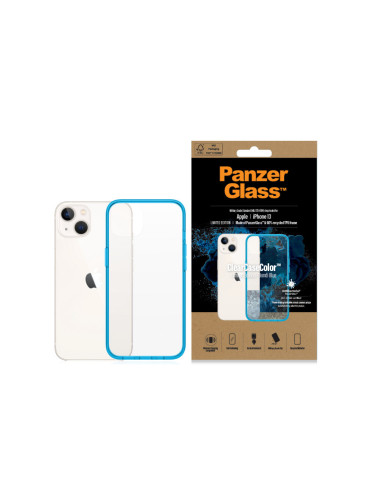 Гръб PanzerGlass за IPhone 13 , ClearCase - Синя рамка