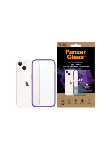 Гръб PanzerGlass за IPhone 13 , ClearCase - Лилава рамка