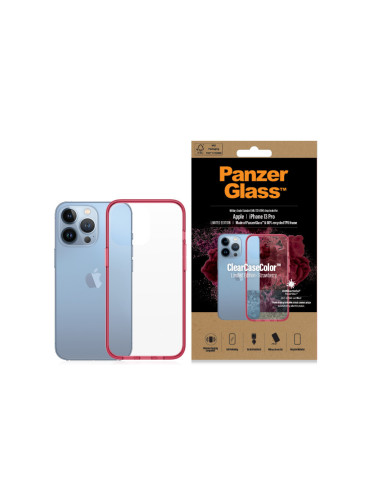 Гръб PanzerGlass за IPhone 13 Pro, ClearCase - Червена рамка