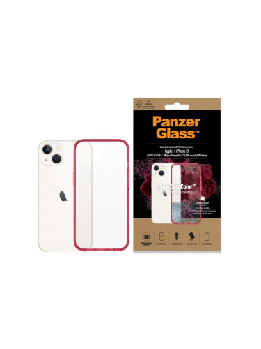 Гръб PanzerGlass за IPhone 13/14 , ClearCase - Червена рамка
