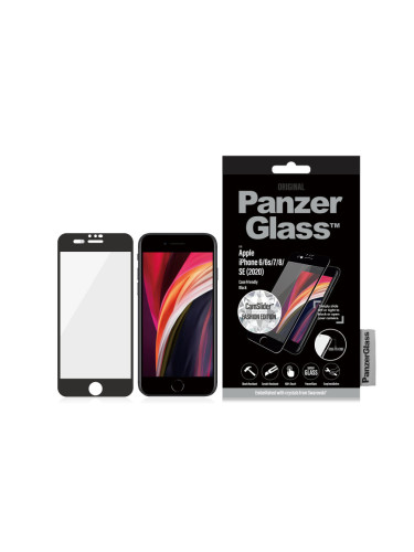 Стъклен протектор PanzerGlass за Apple Iphone 7/8/SE2020/SE2022/6/6s/CaseFriendly, CamSlider, Privacy, Swarovski - Черно