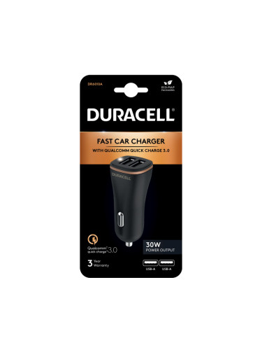 Зарядно 12V Duracell DR6010A 2 x USB-A 4.8A, 27W - Черно