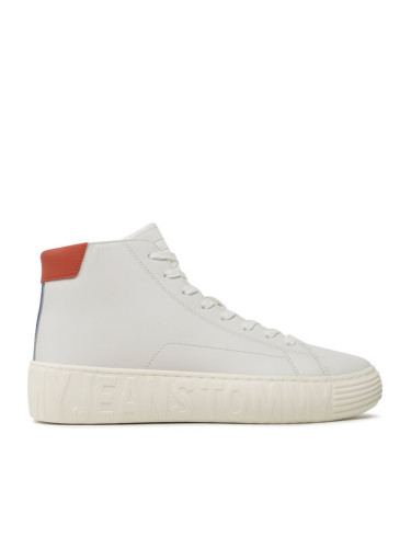 Tommy Jeans Сникърси Tjm Outsole Mid Cut EM0EM01218 Бял