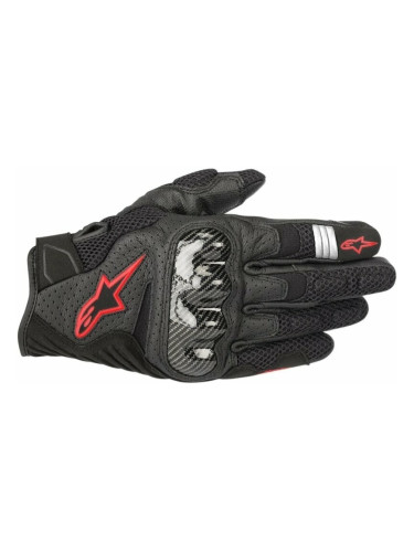 Alpinestars SMX-1 Air V2 Gloves Black/Red Fluorescent 2XL Ръкавици