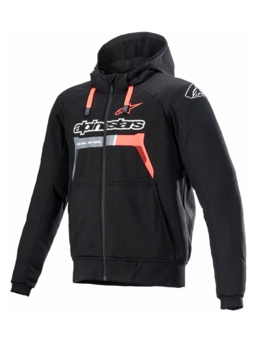 Alpinestars Chrome Ignition Hoodie Black/Red Fluorescent 2XL Текстилно яке