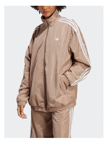 adidas Суитшърт Oversized Track Top IP7143 Кафяв Loose Fit