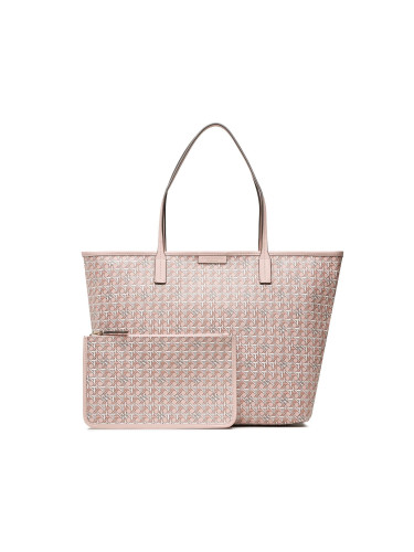 Дамска чанта Tory Burch Basketweave Tote 145634 Розов