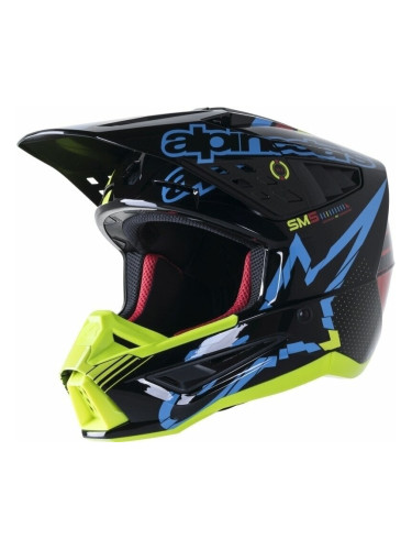 Alpinestars S-M5 Action Helmet Black/Cyan/Yellow Fluorescent/Glossy XL Каска