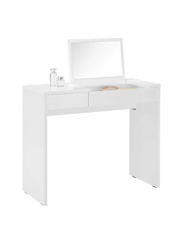 АЛИС ТОАЛЕТКА С ОГЛЕДАЛО С 1 ЧЕКМЕДЖЕ 90/40/76 СМ БЯЛ ЦВЯТ