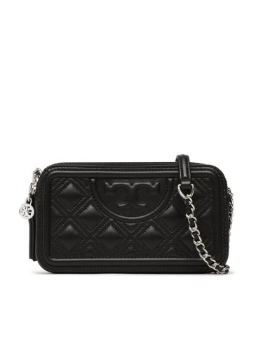 Tory Burch Дамска чанта Fleming Double-Zip Mini Bag 79403 Черен