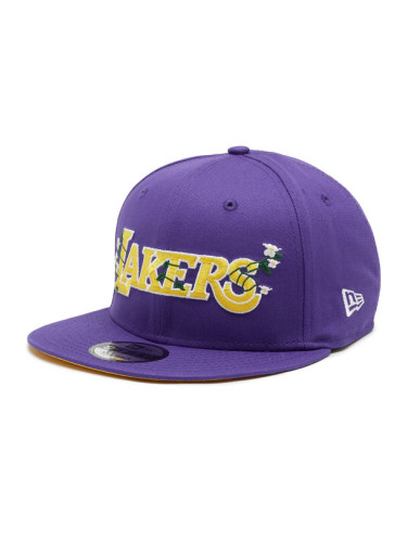 New Era Шапка с козирка LA Lakers Flower Wordmark 60358100 Виолетов