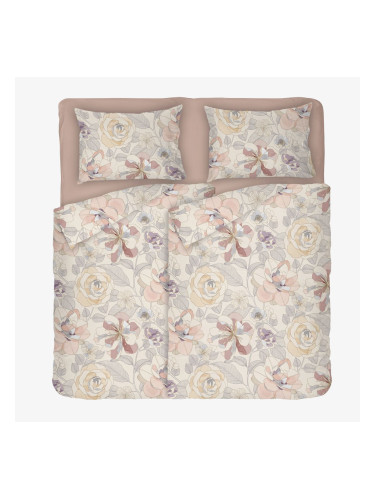 Спално Бельо на цветя ПЕРСИЯ, 100% Памук Ранфорс, 5 части
