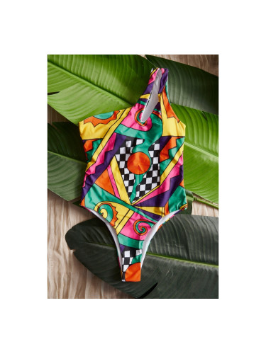 Бански бразилиана  с едно рамо Цветно