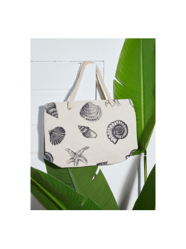 Чанта от плат с миди (45x33cm) Бежово