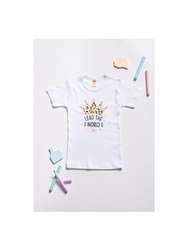Детска тениска с къс ръкав и корона Бяло