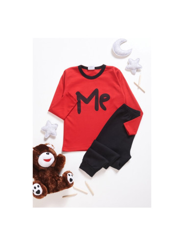 Детска пижама с корона и лого Червено