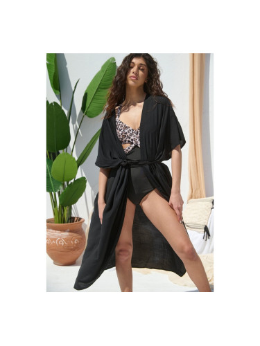 Плажно кимоно Черно