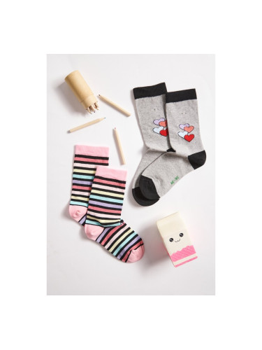 Детски чорапи Me-We икономична опаковка от 2 чифта Цветно