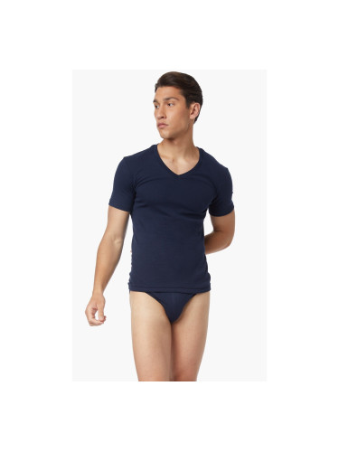 Мъжка тениска с къс ръкав и "V" икономичен пакет от 2 броя 90-11042 Тъмно синьо
