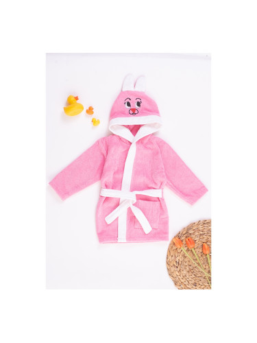 Детски халат с качулка Розово