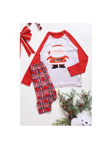 Детска коледна пижама с Дядо Коледа Сиво