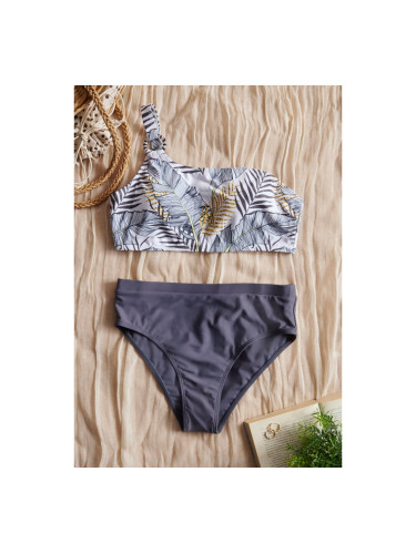 Бански бикини с едно рамо и обикновени бикини с висока талия Черно