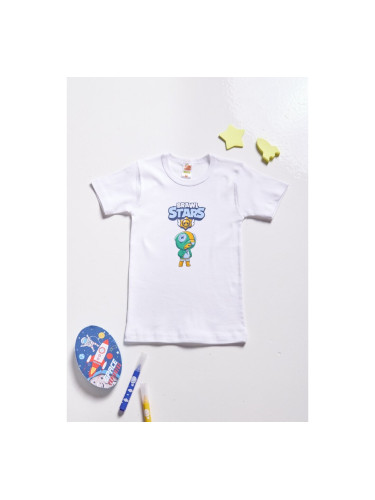 Детска тениска с къс ръкав с герой от видеоигри Бяло