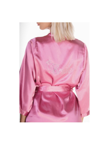 Сатенен халат с logo Bride Розово