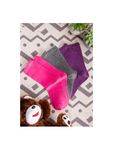 Детски чорапи ME-WE едноцветни икономична опаковка 3 чифта Цветно