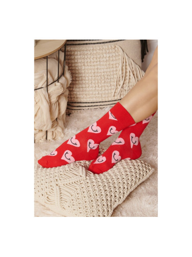 Дамски чорапи със сърца Червено
