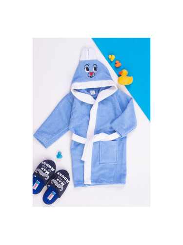 Детски халат с качулка Светло синьо