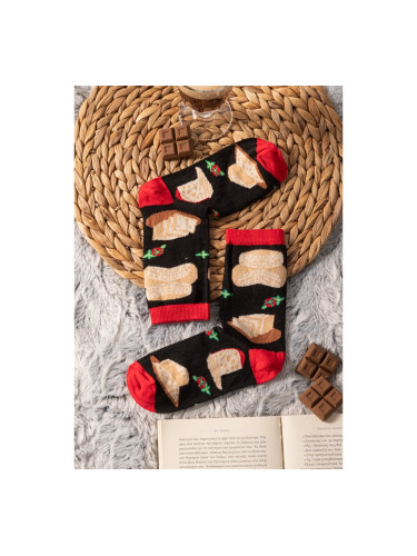 Дамски чорапи със съставки за пица Черно