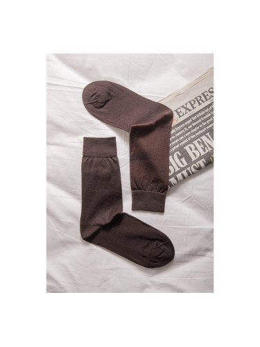 Мъжки памучни чорапи в едноцветни Кафяво