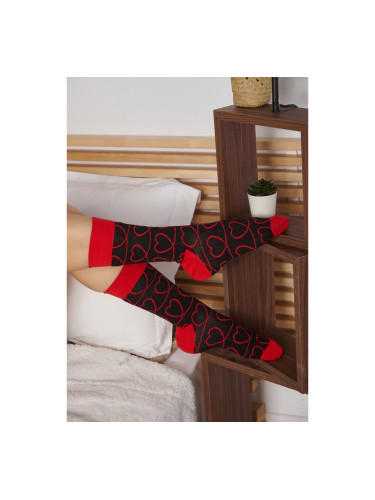 Дамски чорапи със сърца Черно