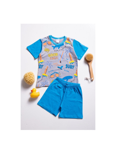 Детска пижама с летни артикули Сиво