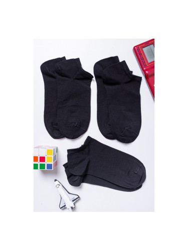 Мъжки къси чорапи икономичен пакет 3 чифта Черно