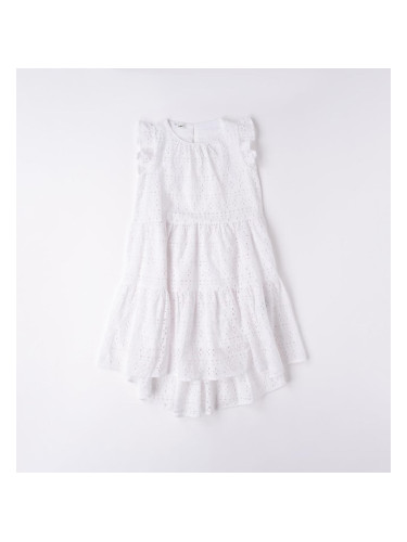 Детска рокля от рязана бродерия в бял цвят iDO