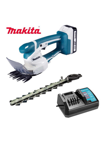 Ножица за трева и храсти, акумулаторна, 2в1, Makita UM110DWYX, 18V, G-series, 1.5Ah, 20 см нож