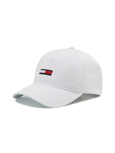 Tommy Jeans Шапка с козирка Tjm Flag Cap AM0AM08496 Бял