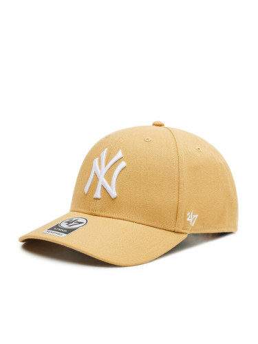 47 Brand Шапка с козирка New York Yankees B-MVPSP17WBP-LT Бежов