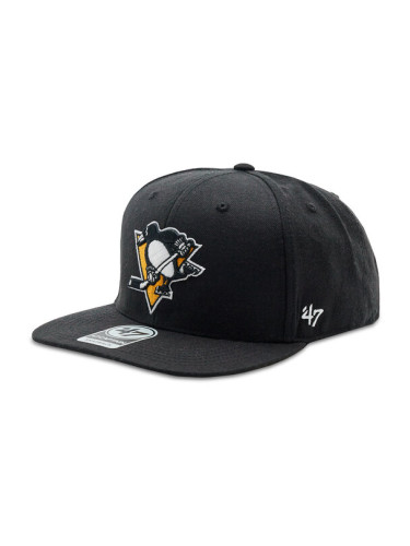 47 Brand Шапка с козирка NHL Pittsburgh Penguins No Shot '47 CAPTAIN H-NSHOT15WBP-BK Черен