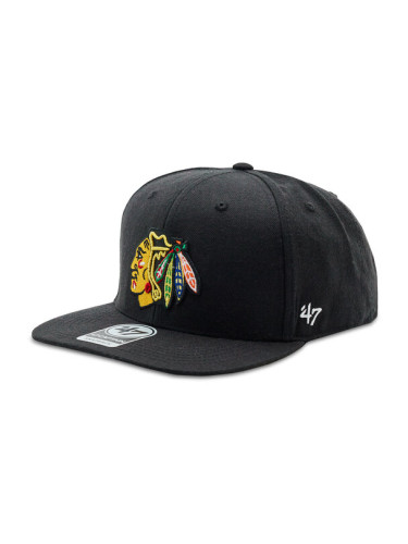 47 Brand Шапка с козирка NHL Chicago Blackhawks No Shot '47 CAPTAIN H-NSHOT04WBP-BKB Черен